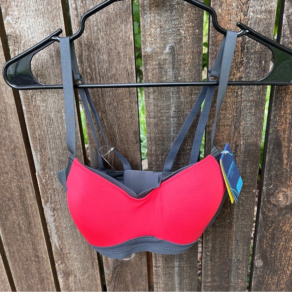 Brooks Moving Comfort Fine Form Sports Bra In Poppy/Asphalt Sz 32CD-34C Small. - Picture 12 of 16